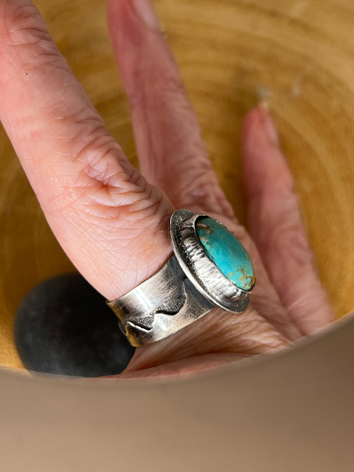 Mountain Landscape Turquoise Ring